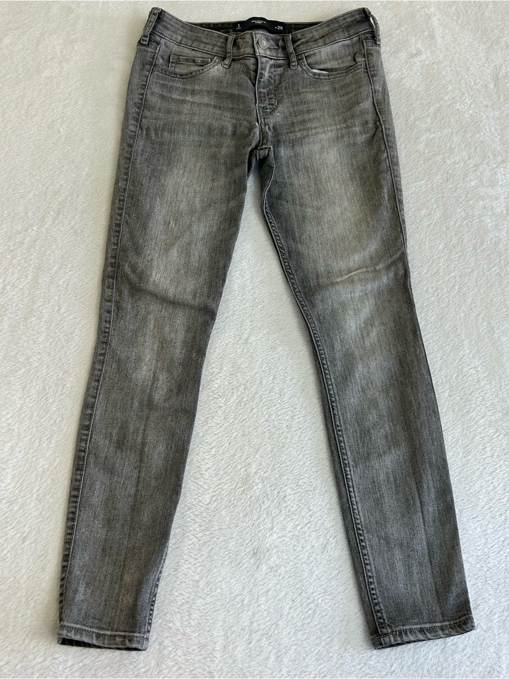 Hollister Crop Women's Jeans Size 1 W25 Gray Denim Skinny Distressed Stretch